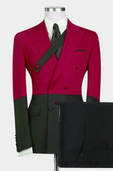 Anson Stylish Merlot Peaked Lapel Double-Breasted Prom Outfit
